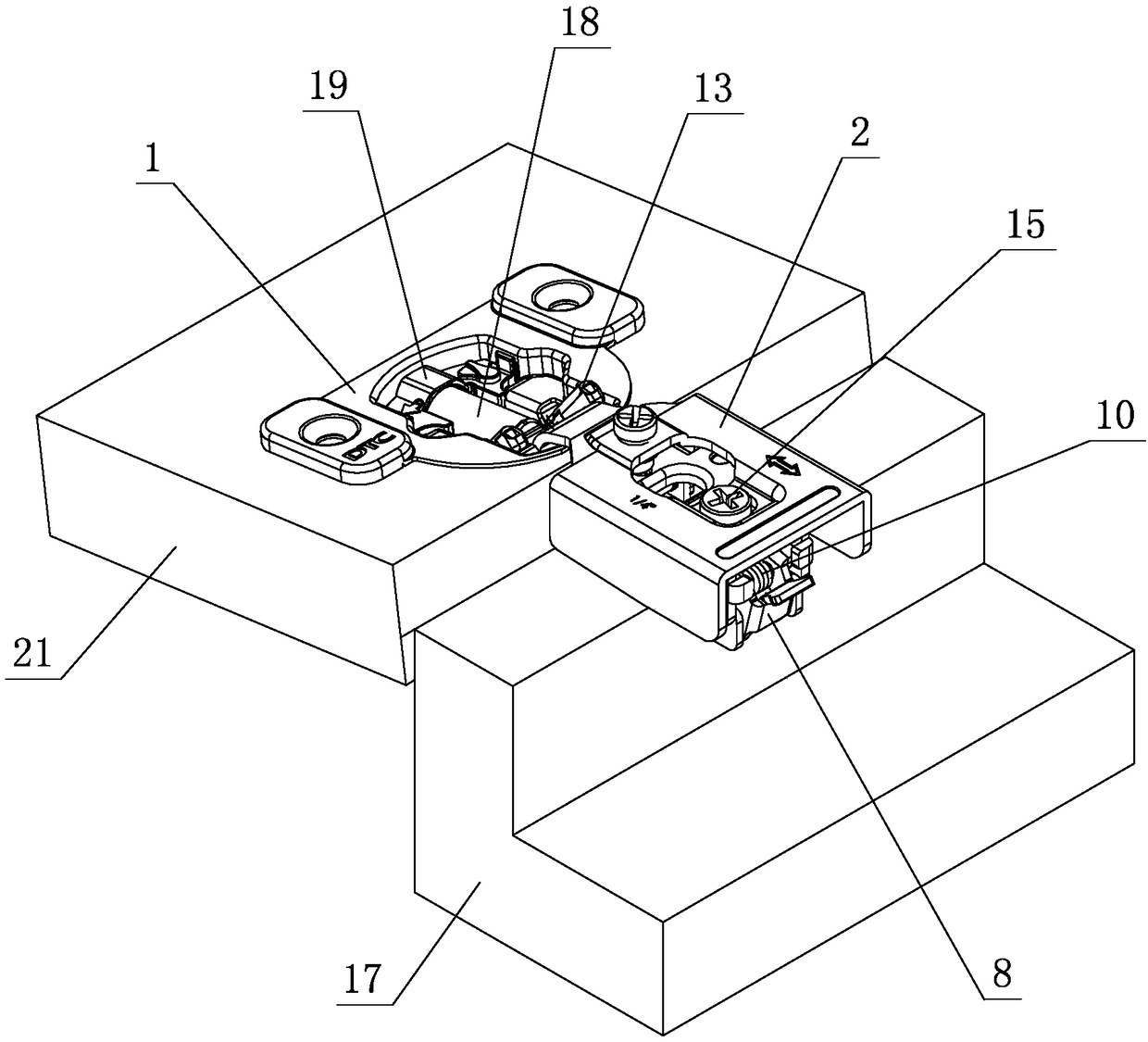 A quick disassembly and assembly structure for furniture hinges