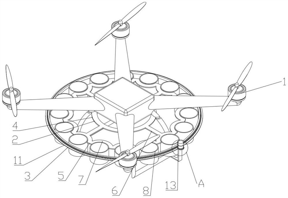 Three-dimensional smoke screen device based on unmanned aerial vehicle platform