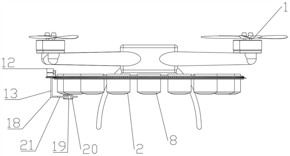 Three-dimensional smoke screen device based on unmanned aerial vehicle platform