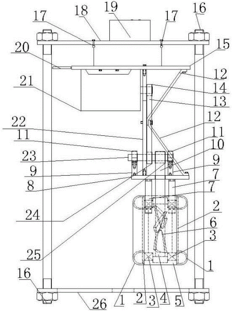 Wheel rim driven propeller thruster test device