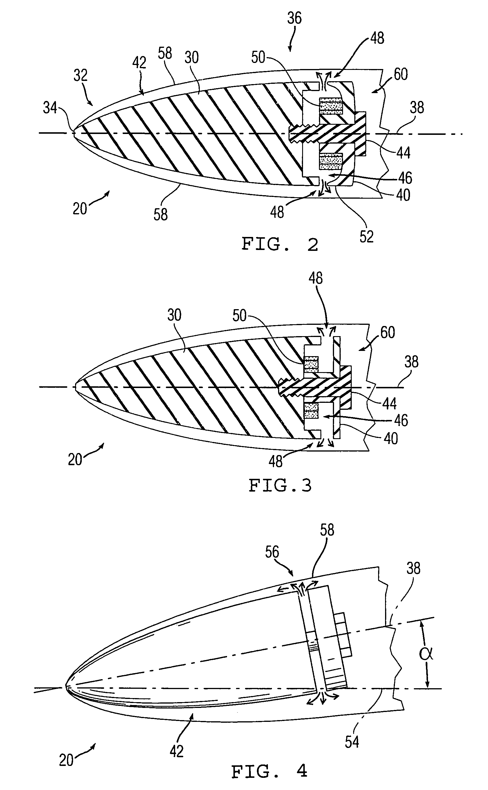 Projectile with tail-mounted gas generator assembly