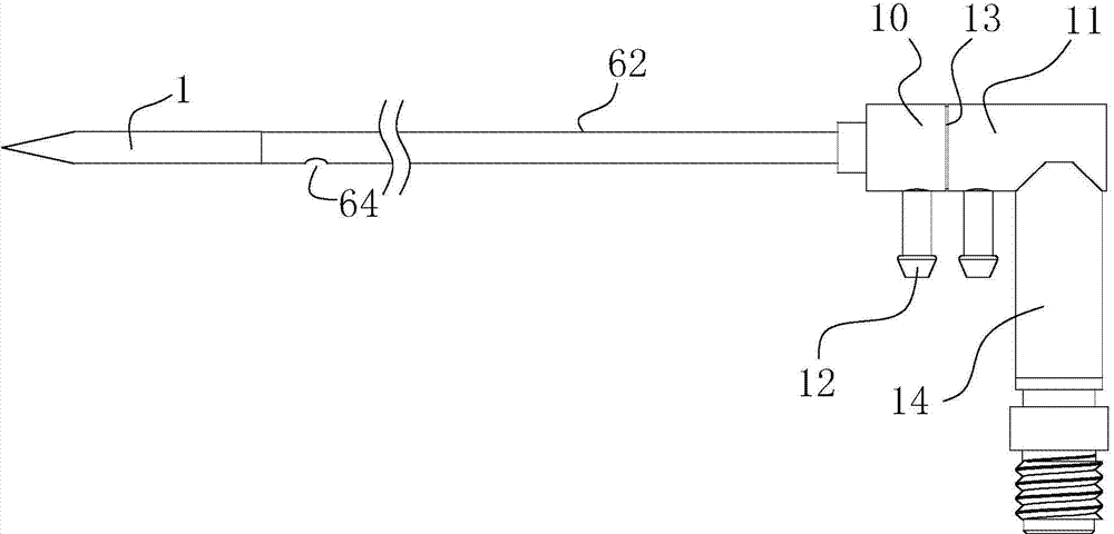 Microwave ablation antenna used for cystic tumor ablation therapy