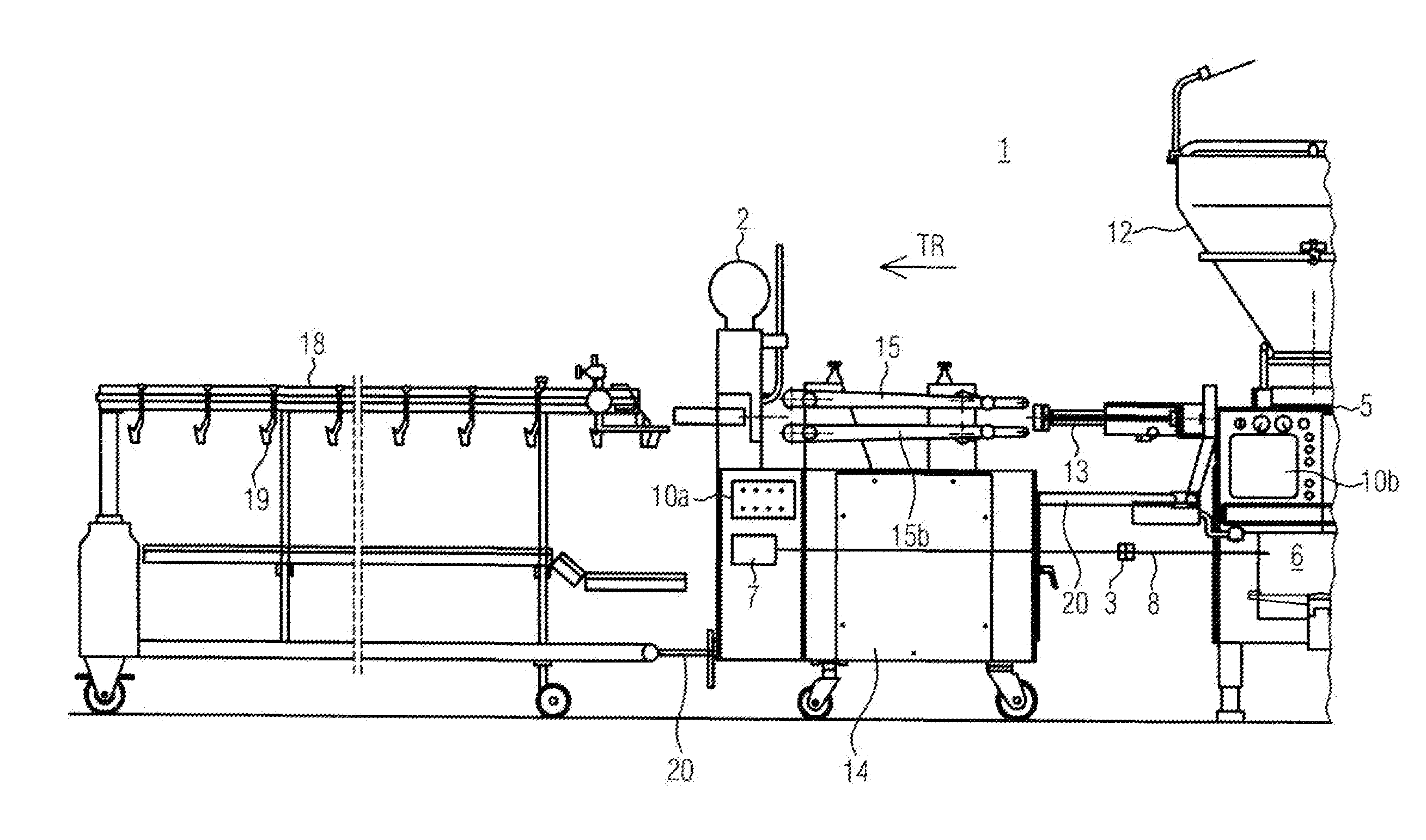 Device and method for controlling a filling machine