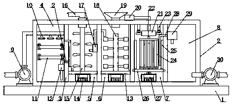 Rapid treatment device for rural domestic sewage