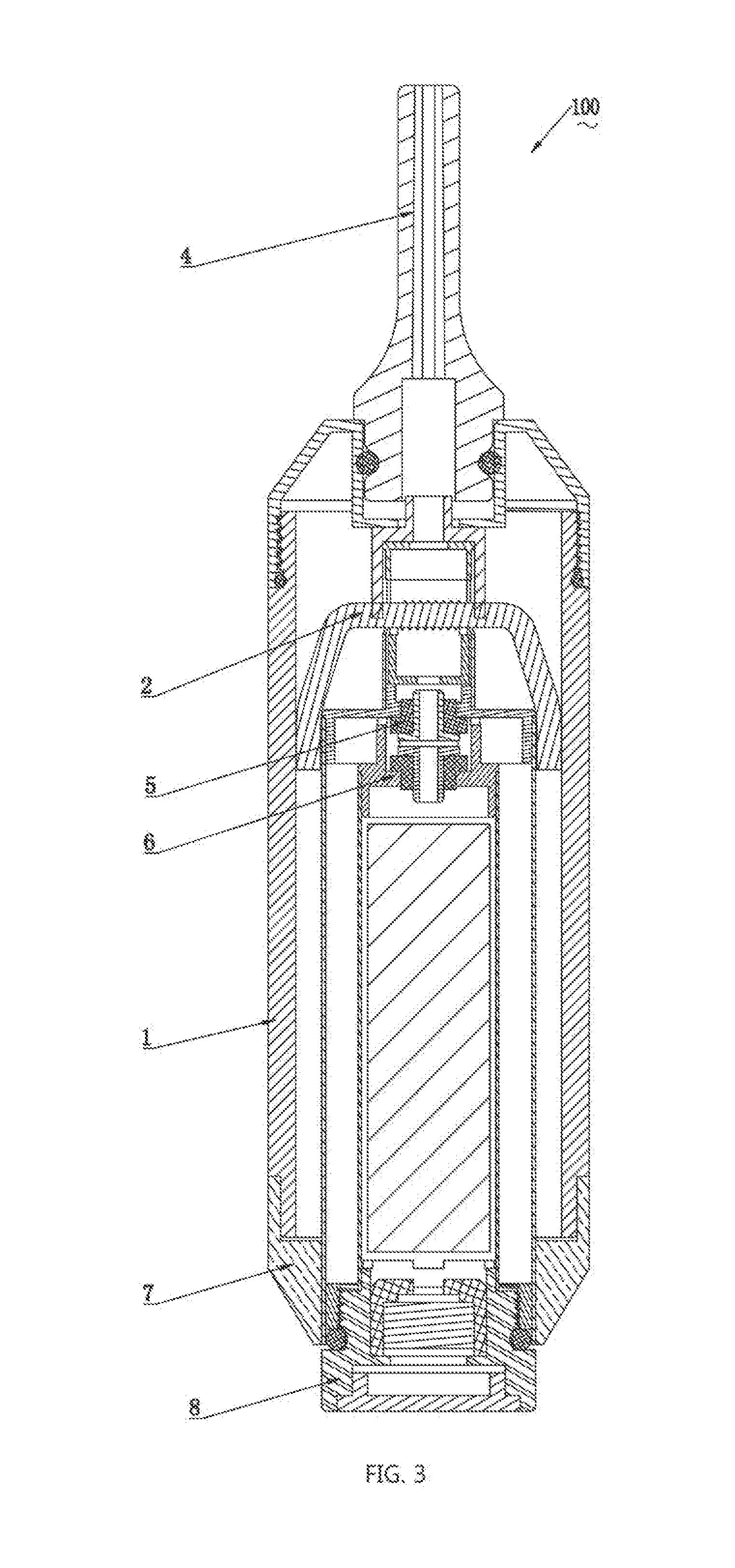 Electronic cigarette with a built-in battery rod