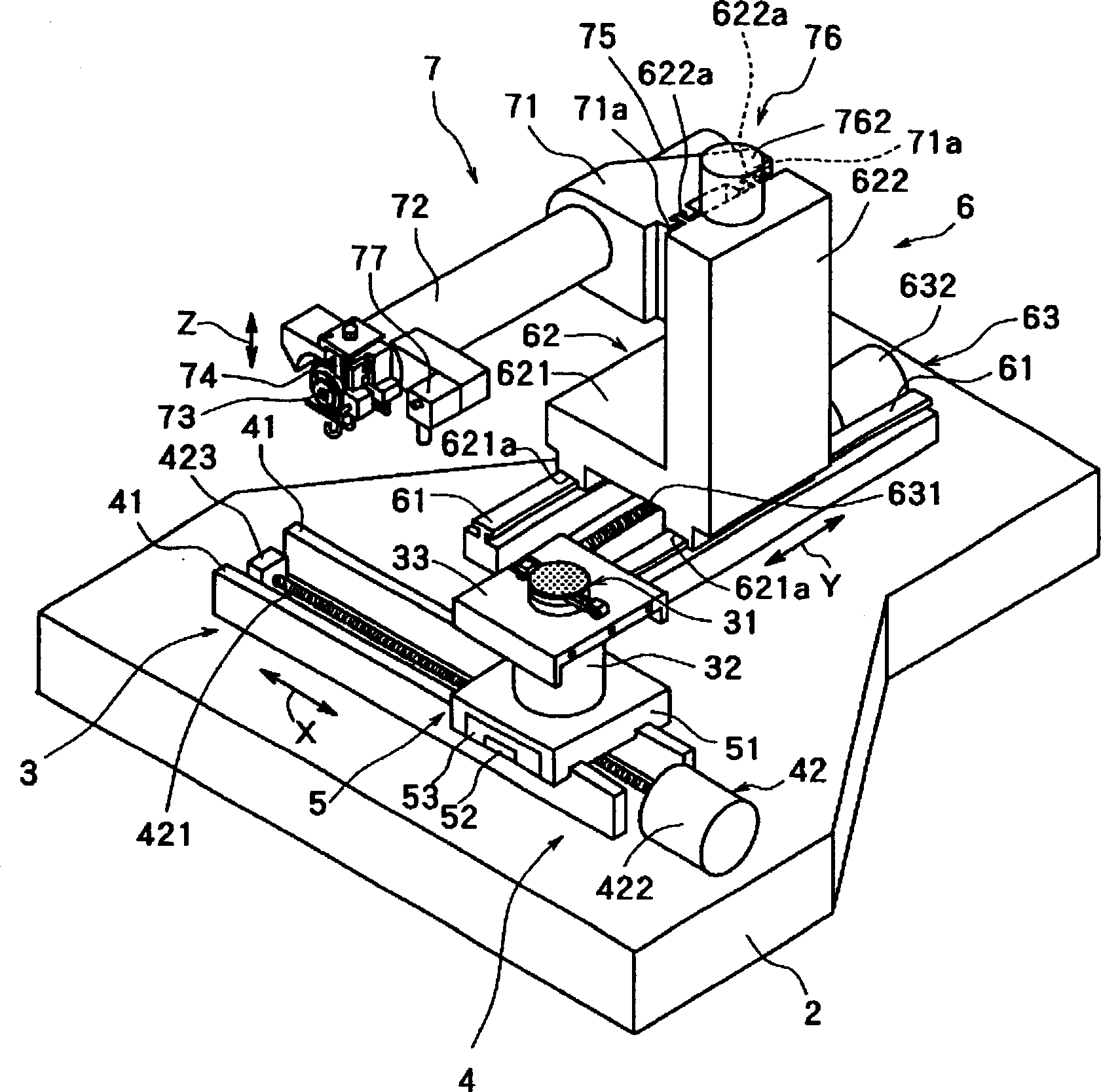 Chuck workbench moving arrangement