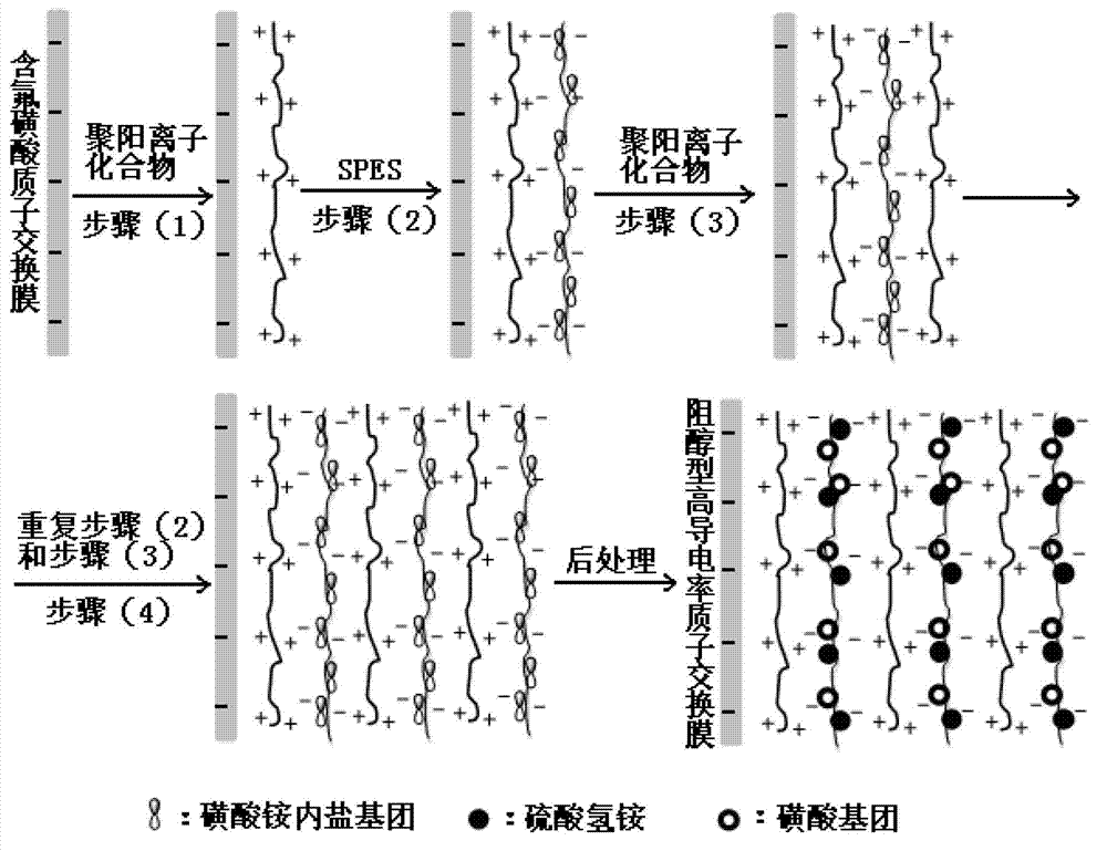 Method for preparing methanol-resisting high-conductivity proton exchange membrane