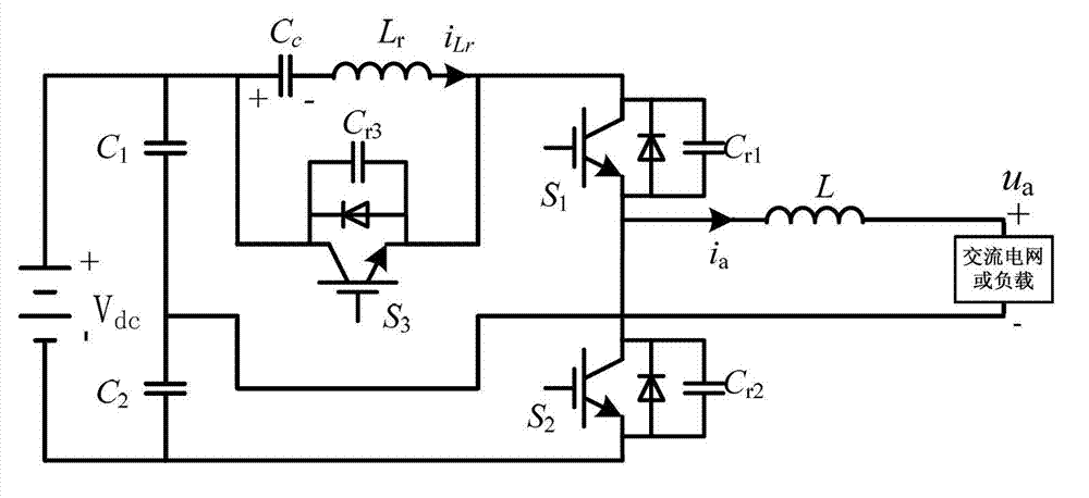 Additional-voltage-free zero voltage switch energy-storing semi-bridge type inverter and modulation method