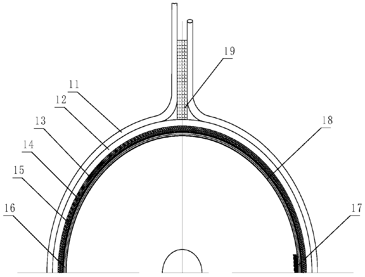 Relaxation method straight shaft water cooling type heating device