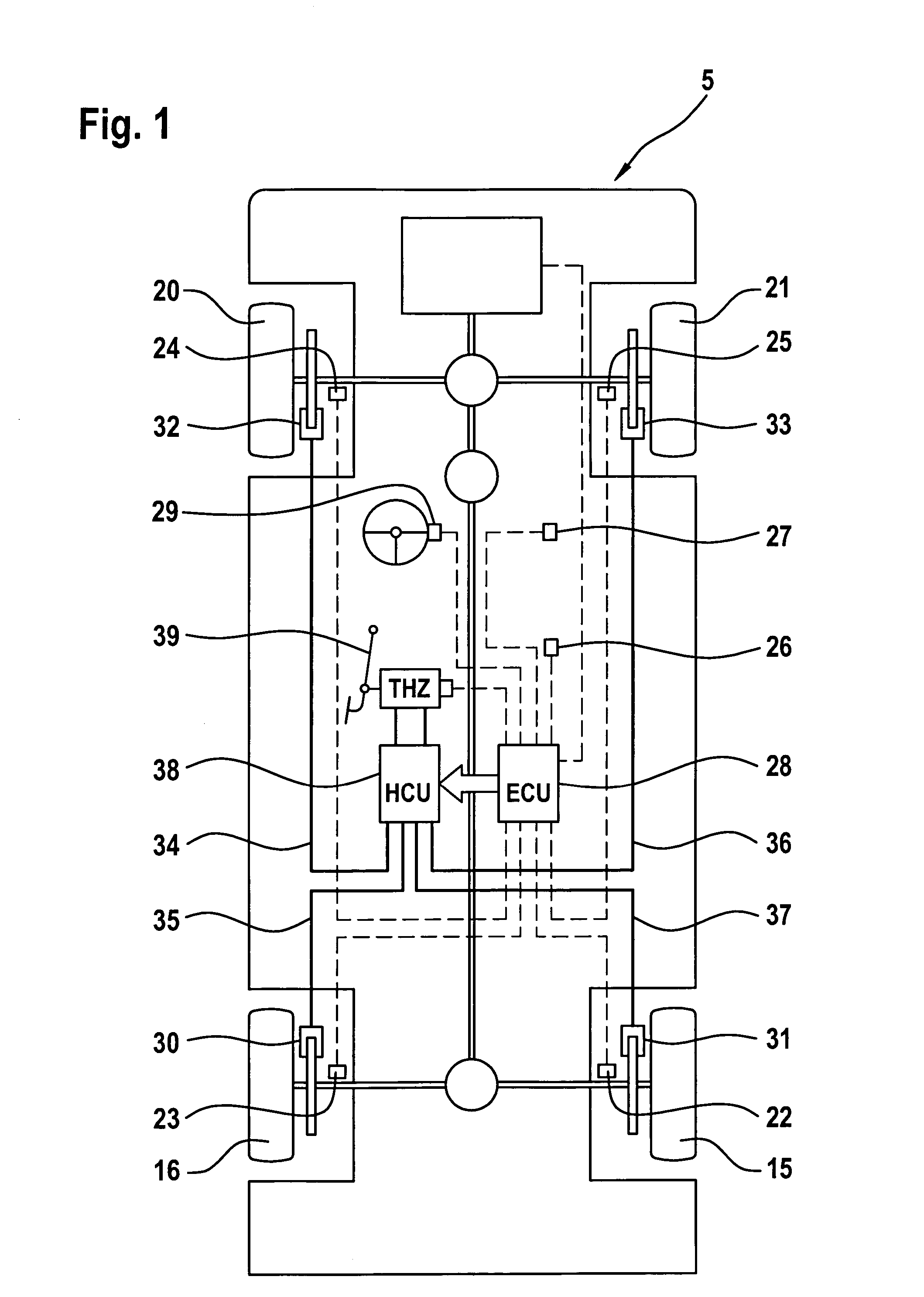 Method and system for stabilizing a vehicle combination