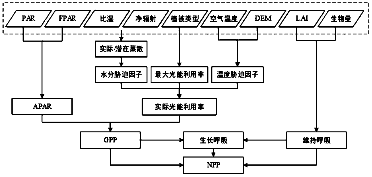 High-resolution vegetation productivity remote sensing estimation method based on downscaling