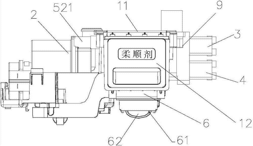 Water box of washing machine and washing machine