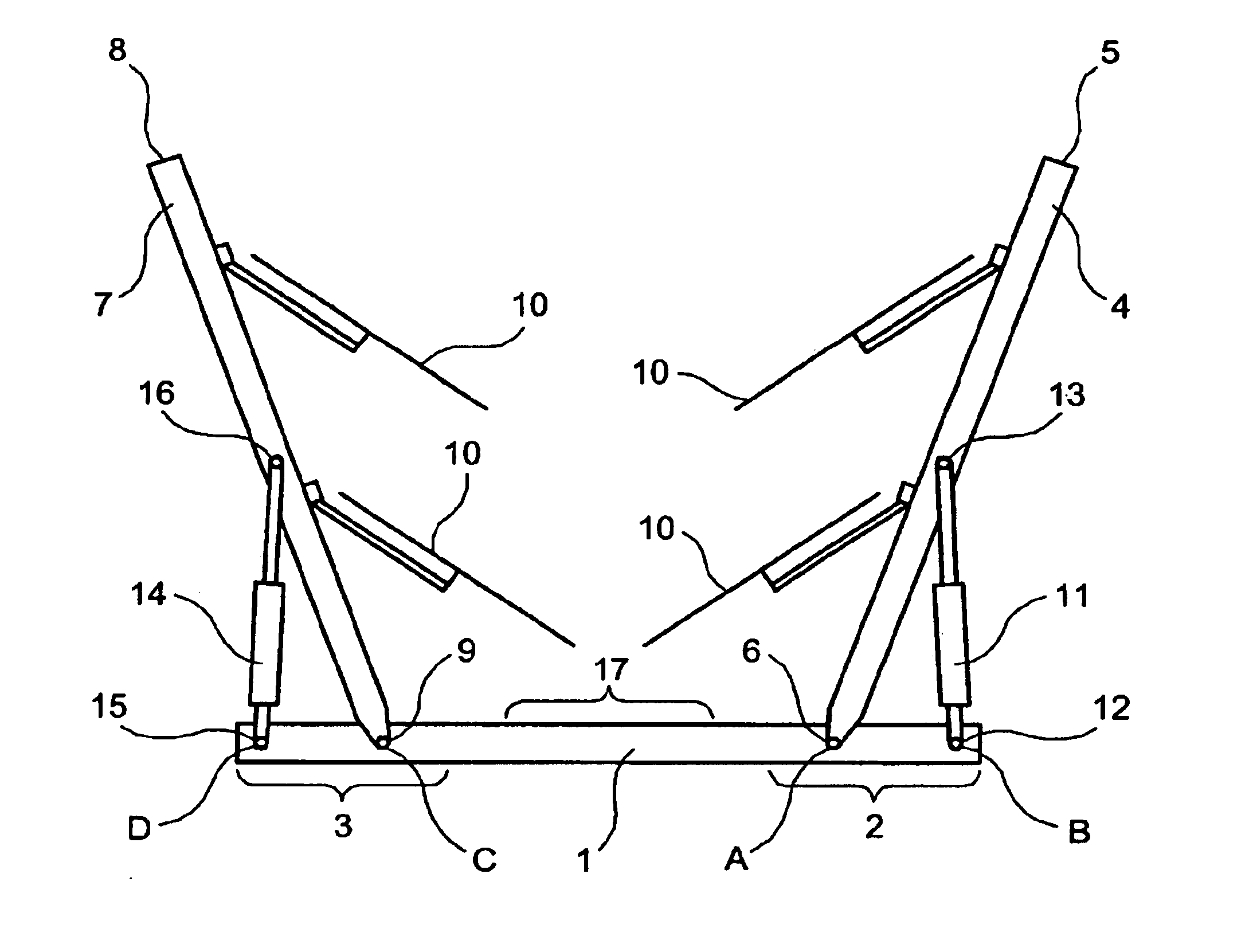 Pull type V-shaped hay rake