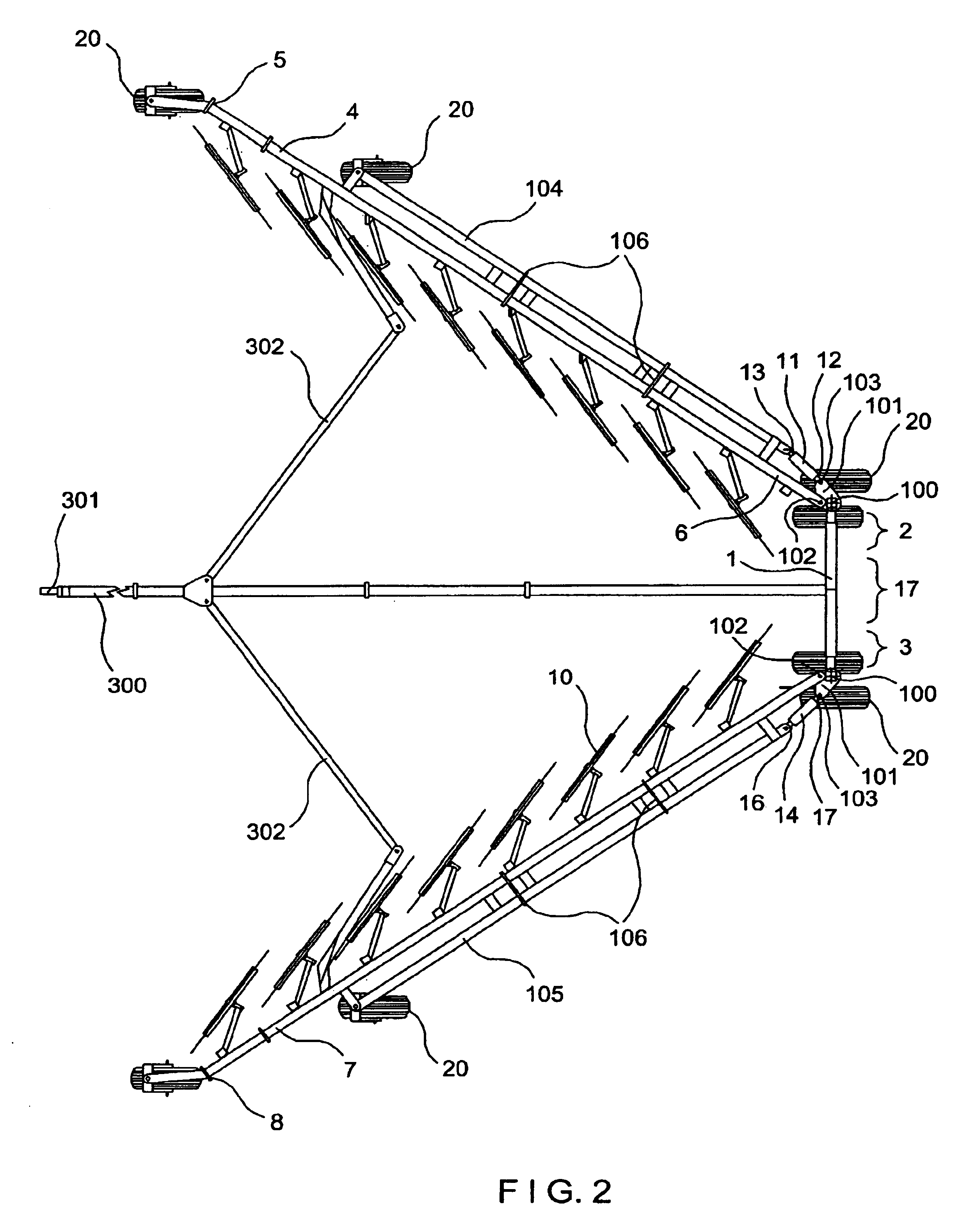 Pull type V-shaped hay rake