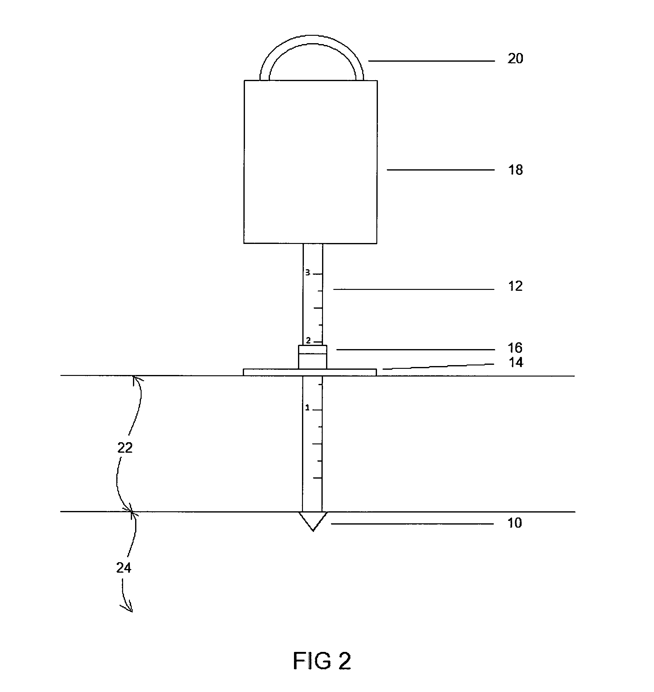 Shaft sounding device for measuring thickness of sediments at base of drilled shafts