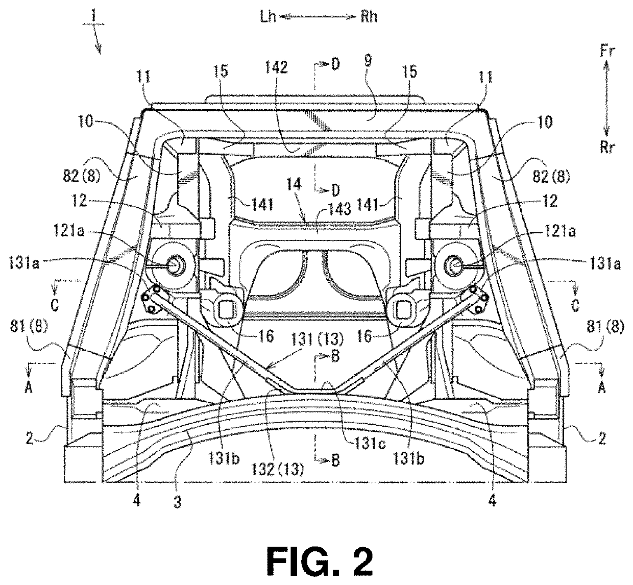 Front body structure of vehicle