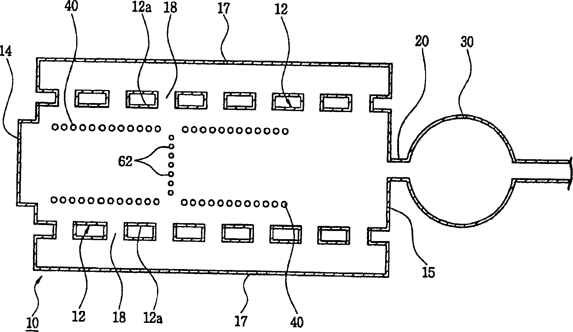 Electric boosting system for of smelting kiln of glass furnace