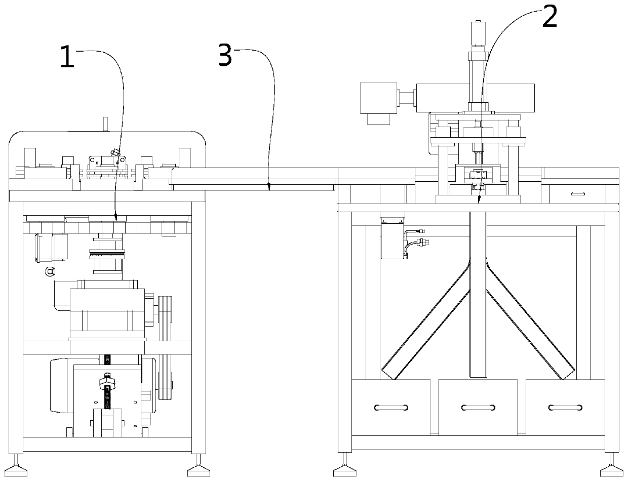 Two-row chain pre-pull and joint dismantling device