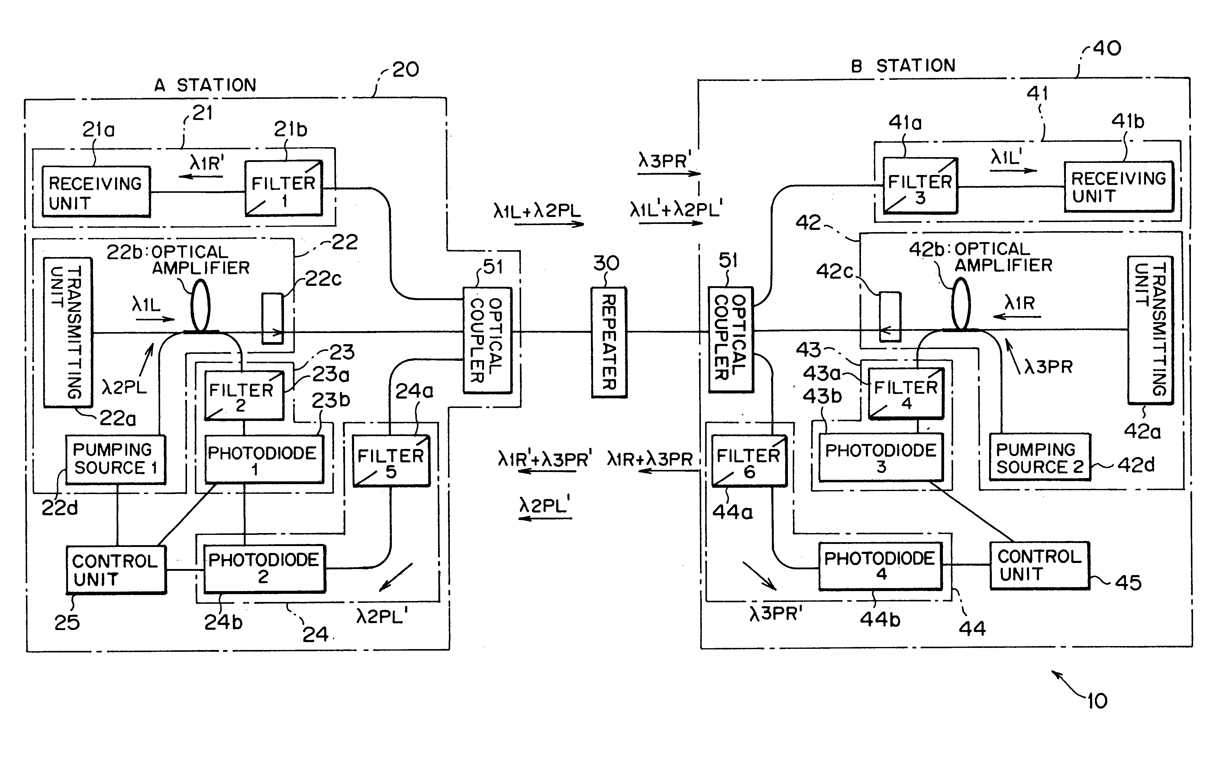 Optical transmitting apparatus and optical repeating apparatus