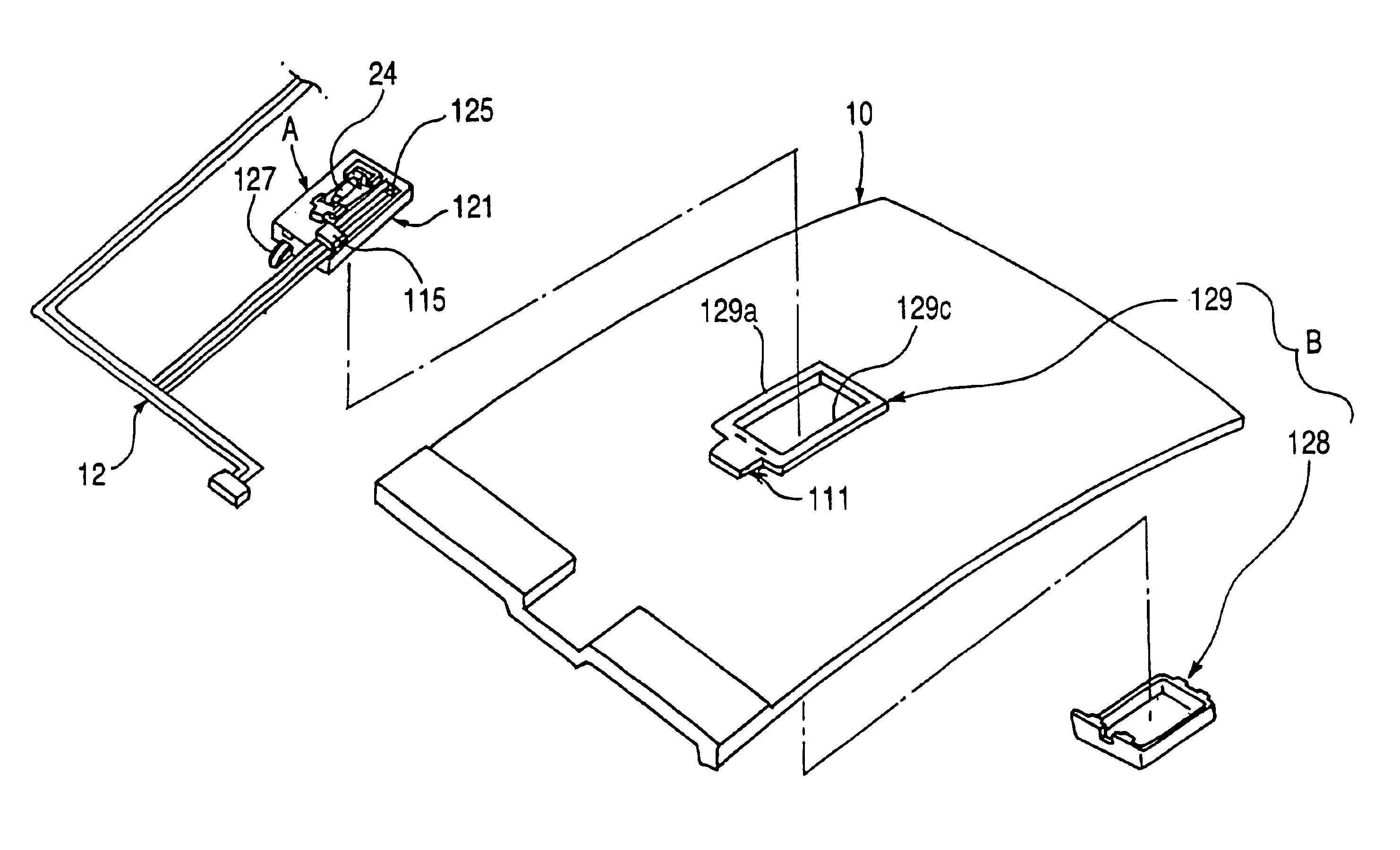 Lamp unit assembling method and lamp unit mounting structure