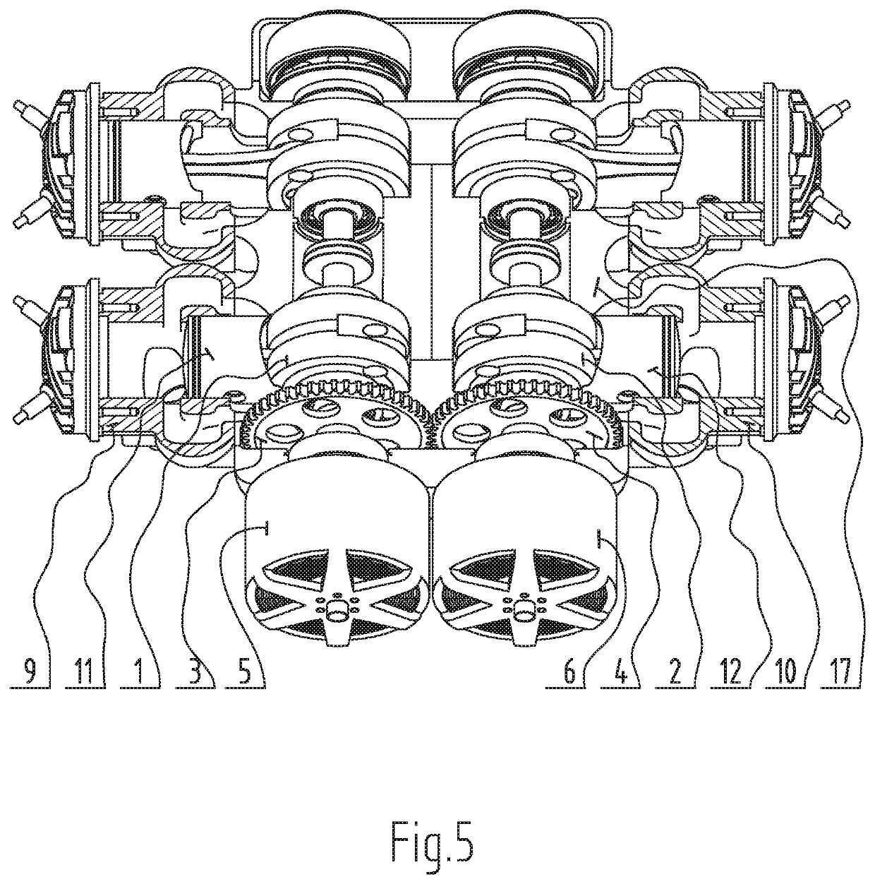 Piston internal combustion engine with generator