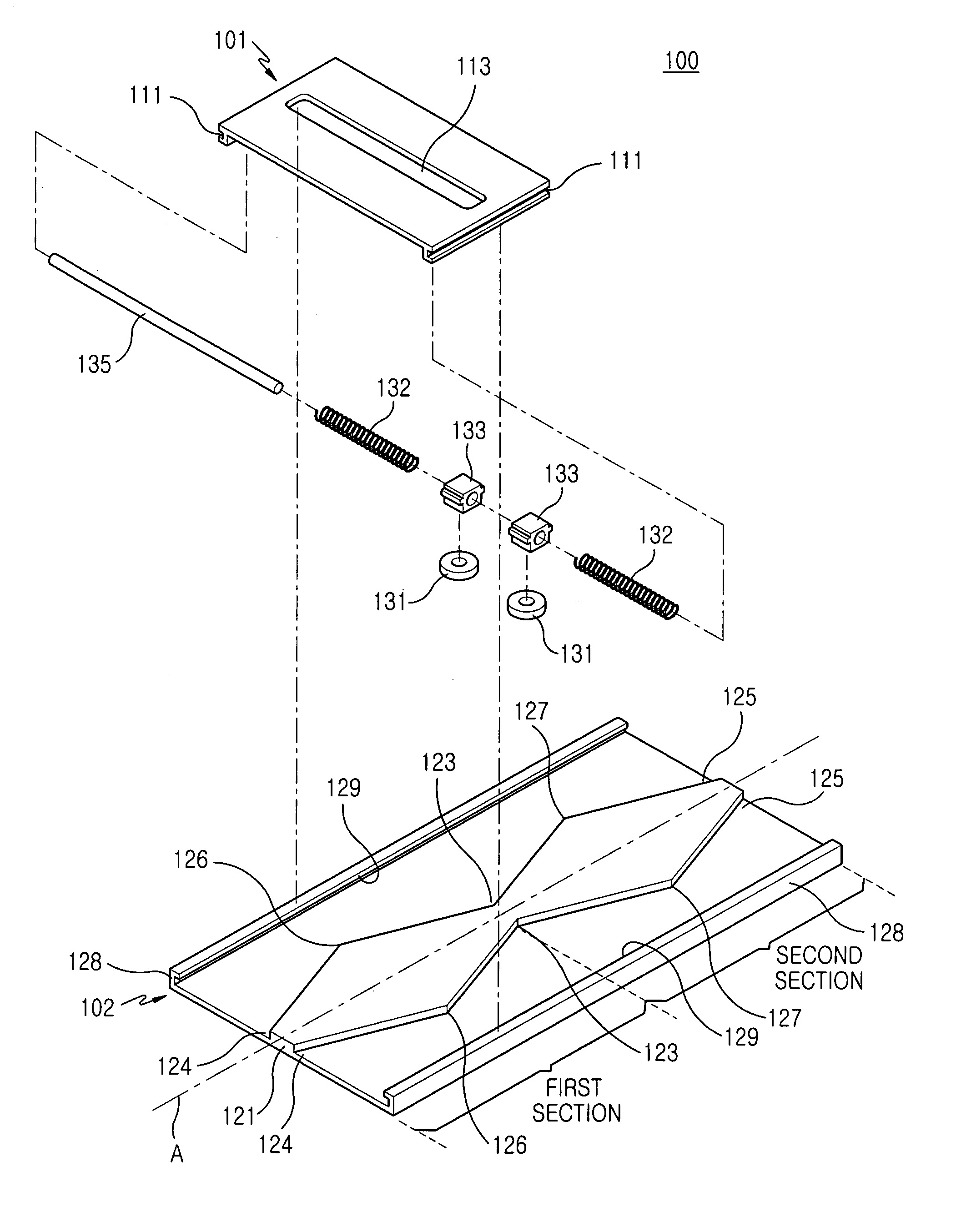 Sliding module for mobile terminal