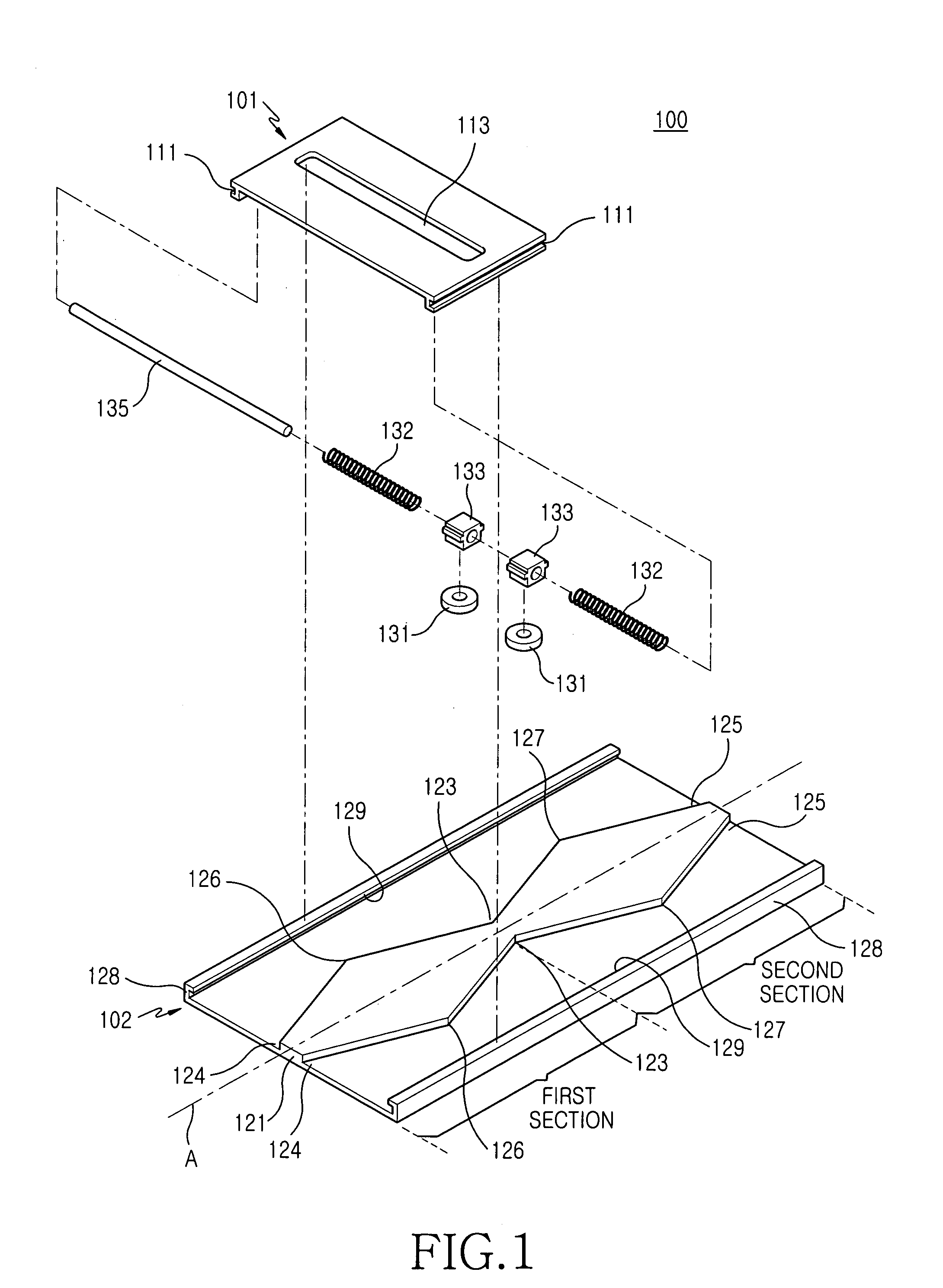 Sliding module for mobile terminal