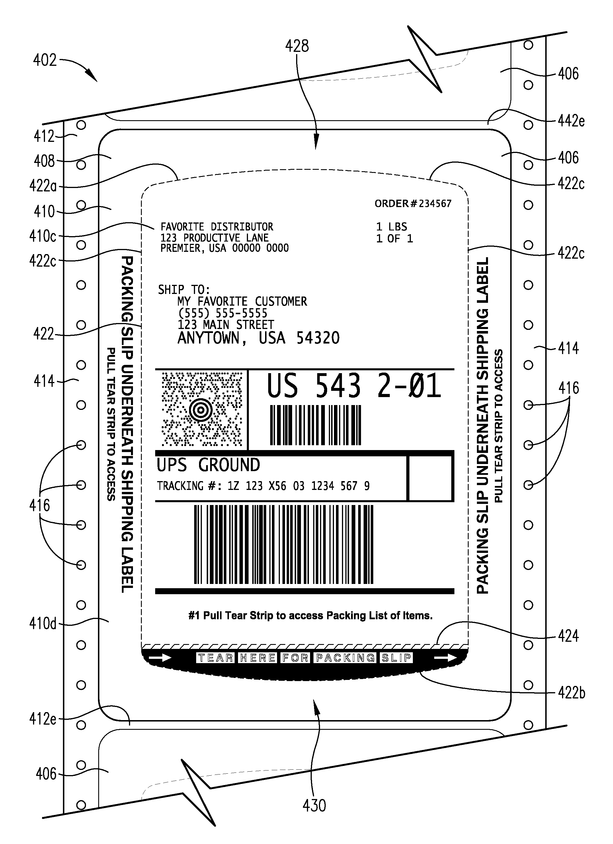 Auto-peel label with projecting edge