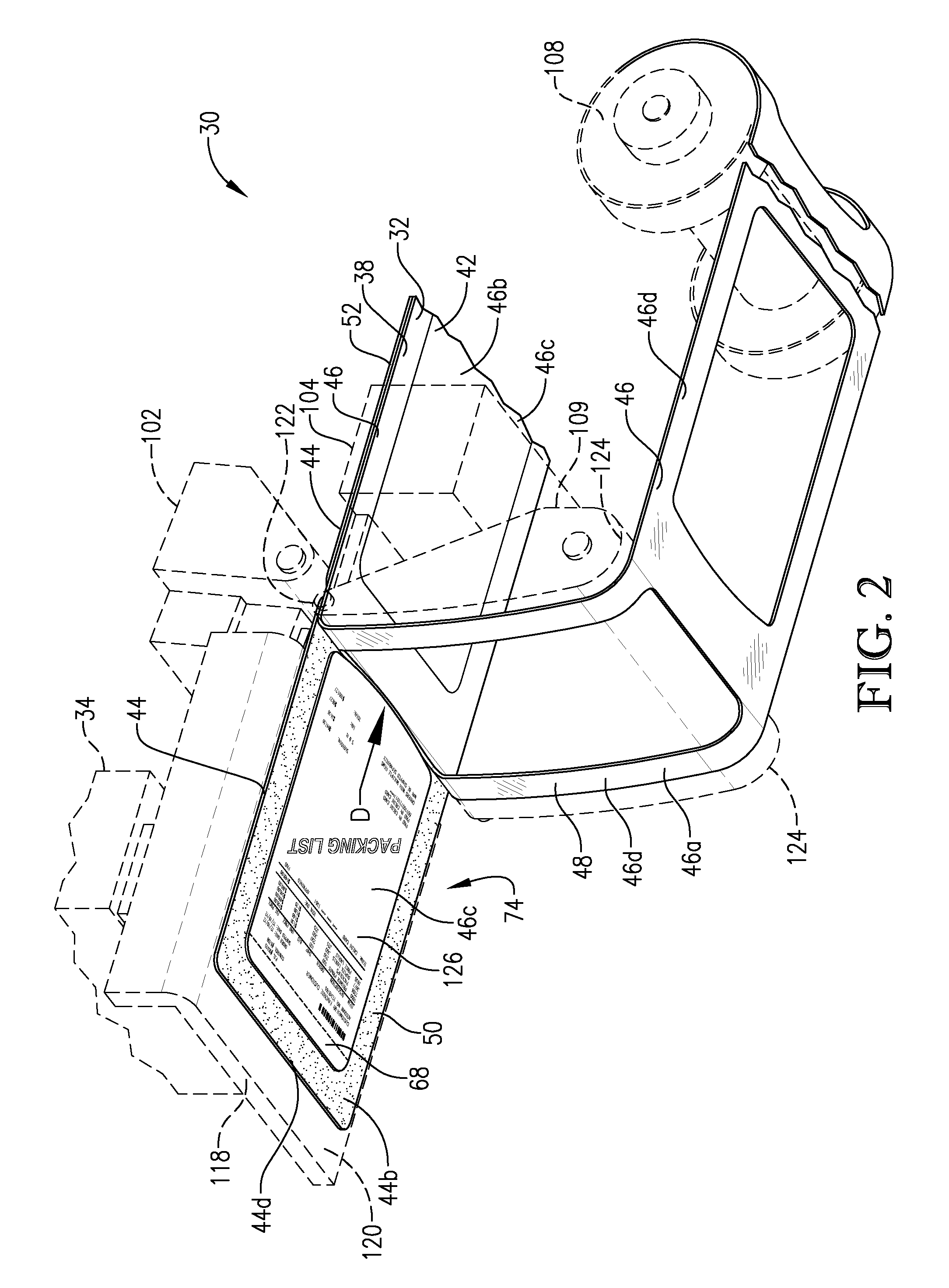 Auto-peel label with projecting edge