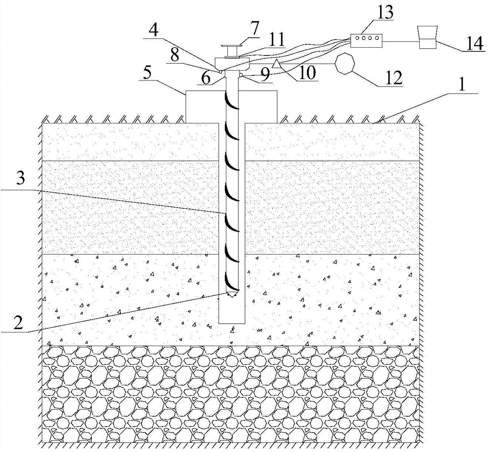 Intensity distribution test device for deep-hole drilling rock and earth mass