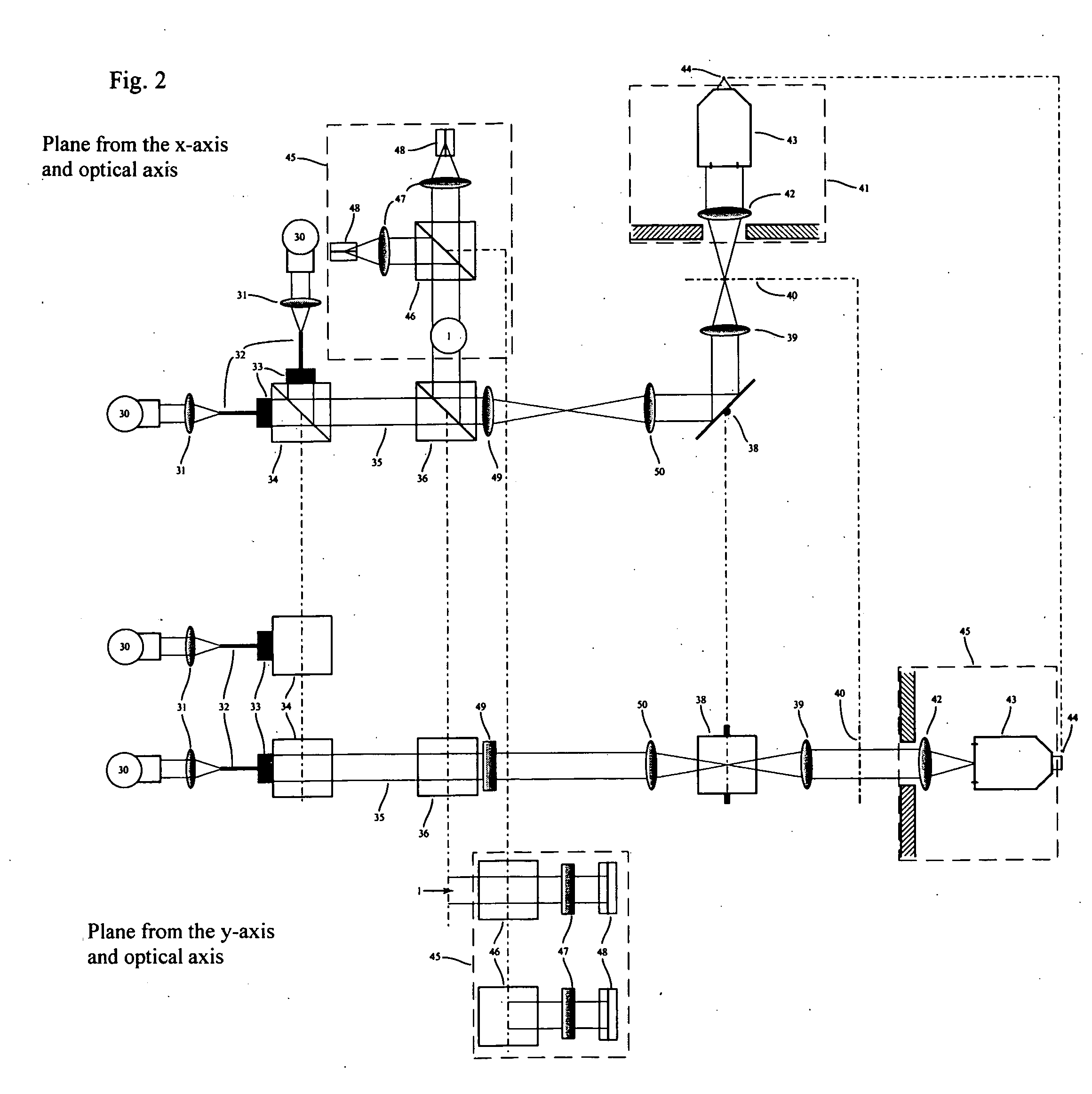 Device for multifocal confocal microscopic determination of spatial distribution and for multifocal fluctuation analysis of fluorescent molecules and structures with flexible spectral detection