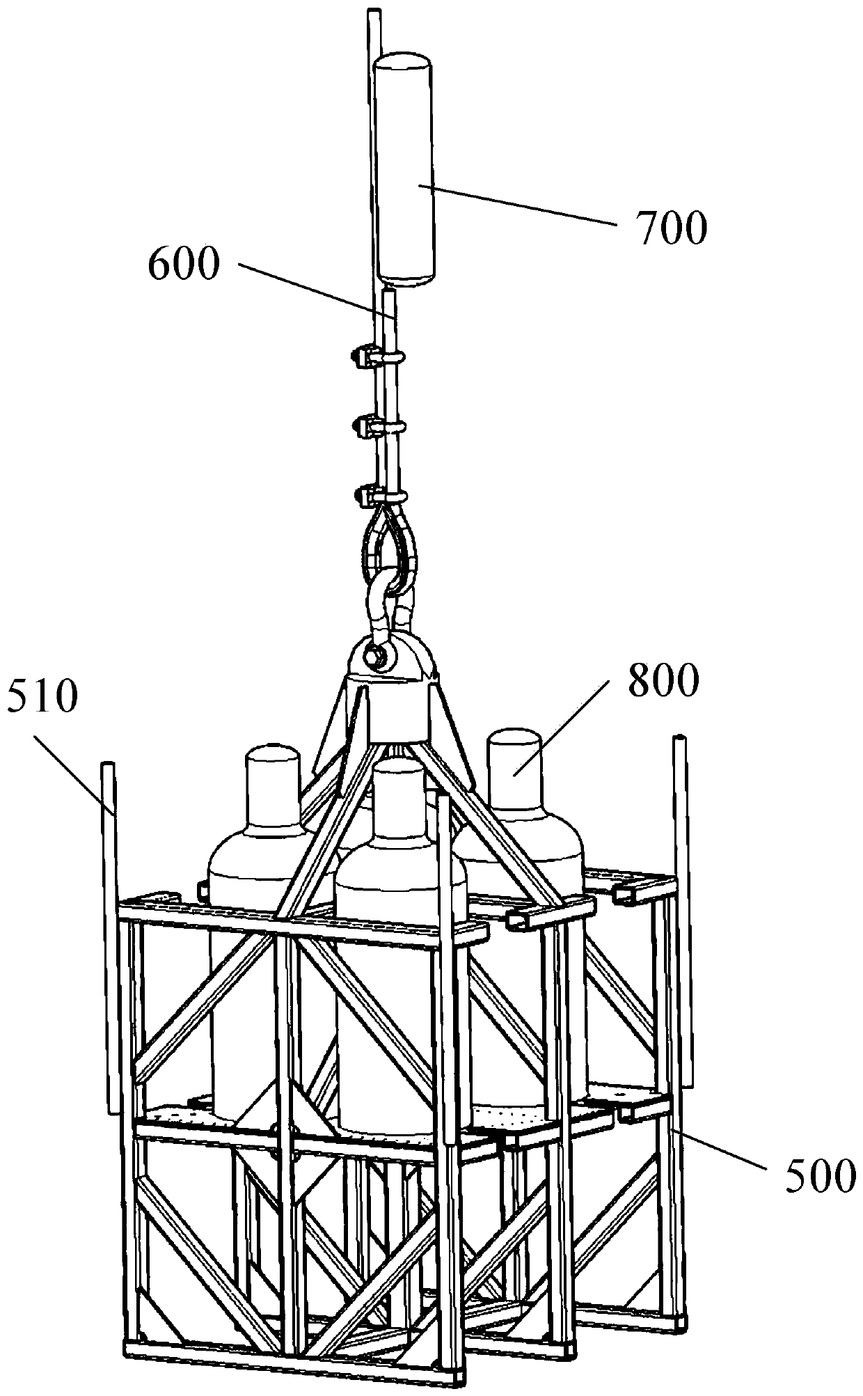 Offshore water sound positioning beacon throwing method, recovery method and withdrawing and placing method