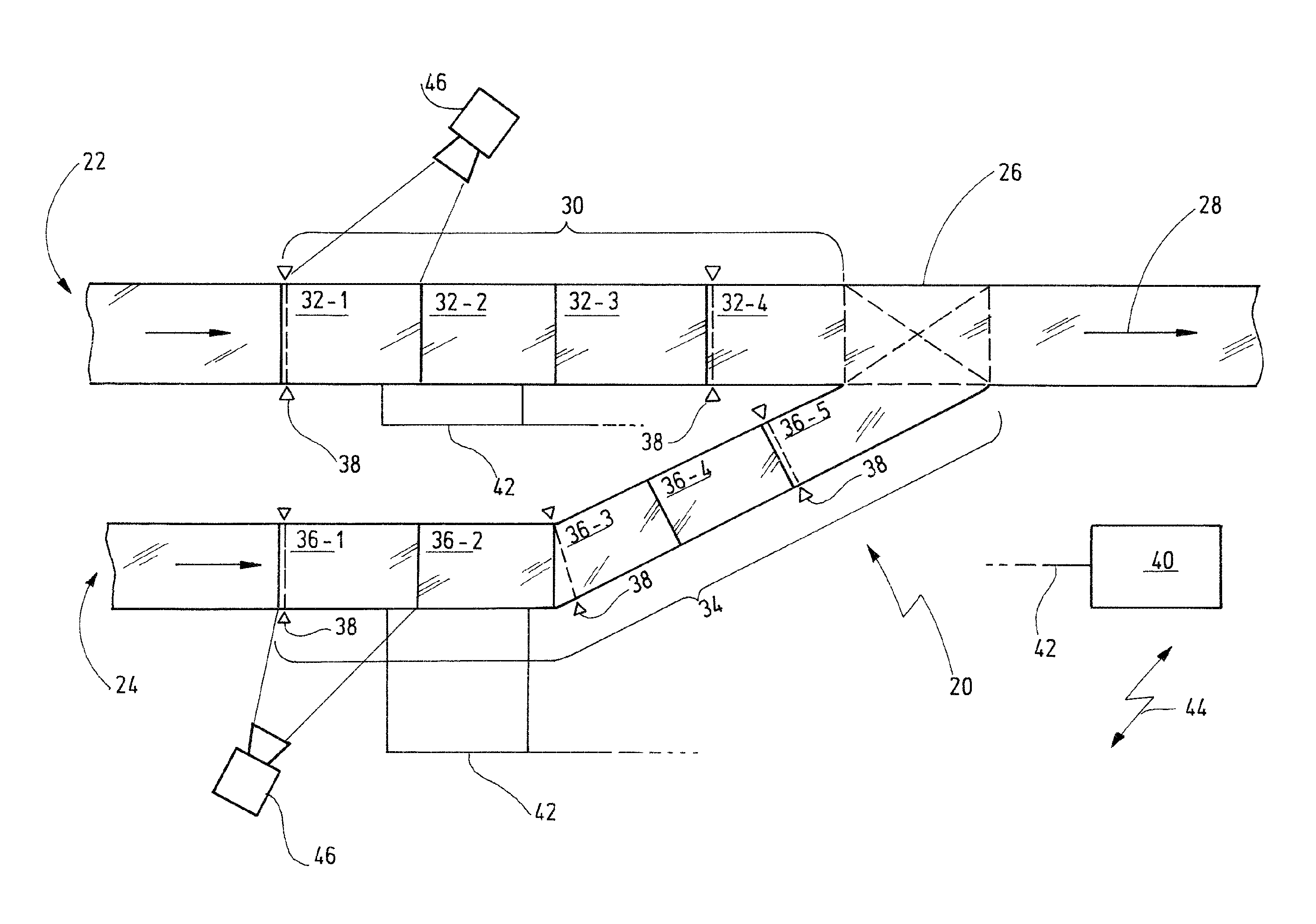 Material-flow control for collision avoidance in a conveyor system