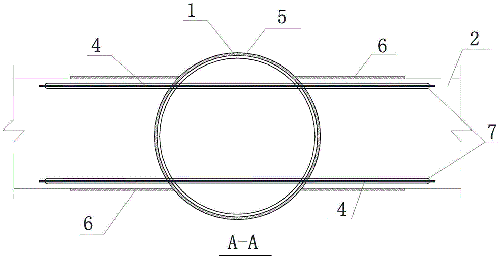 Composite joints of prestressed and ordinary steel bars connecting precast concrete beams with circular concrete-filled steel tube columns