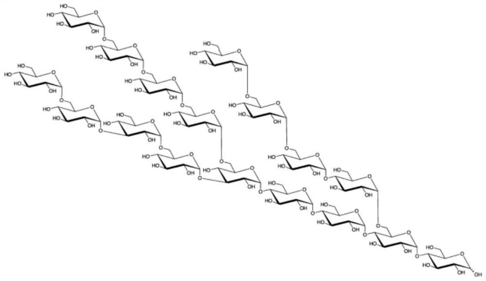 Indigestible branched glucan and processing method thereof