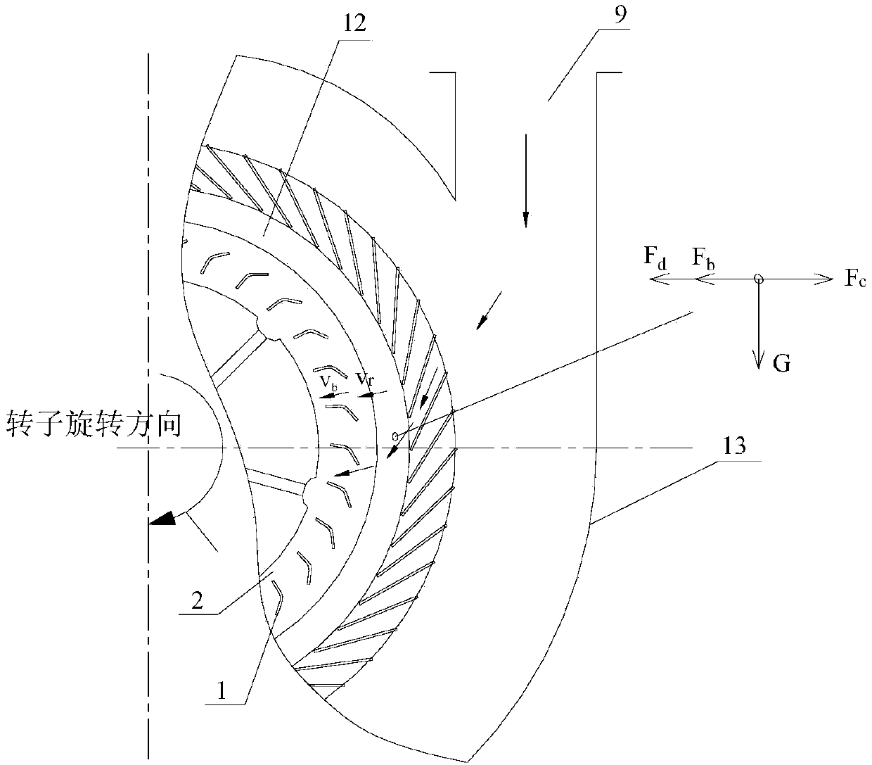 Radial efficient powder selecting machine and design method of powder selecting machine