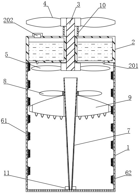 A wind-diffused soil in-situ remediation device