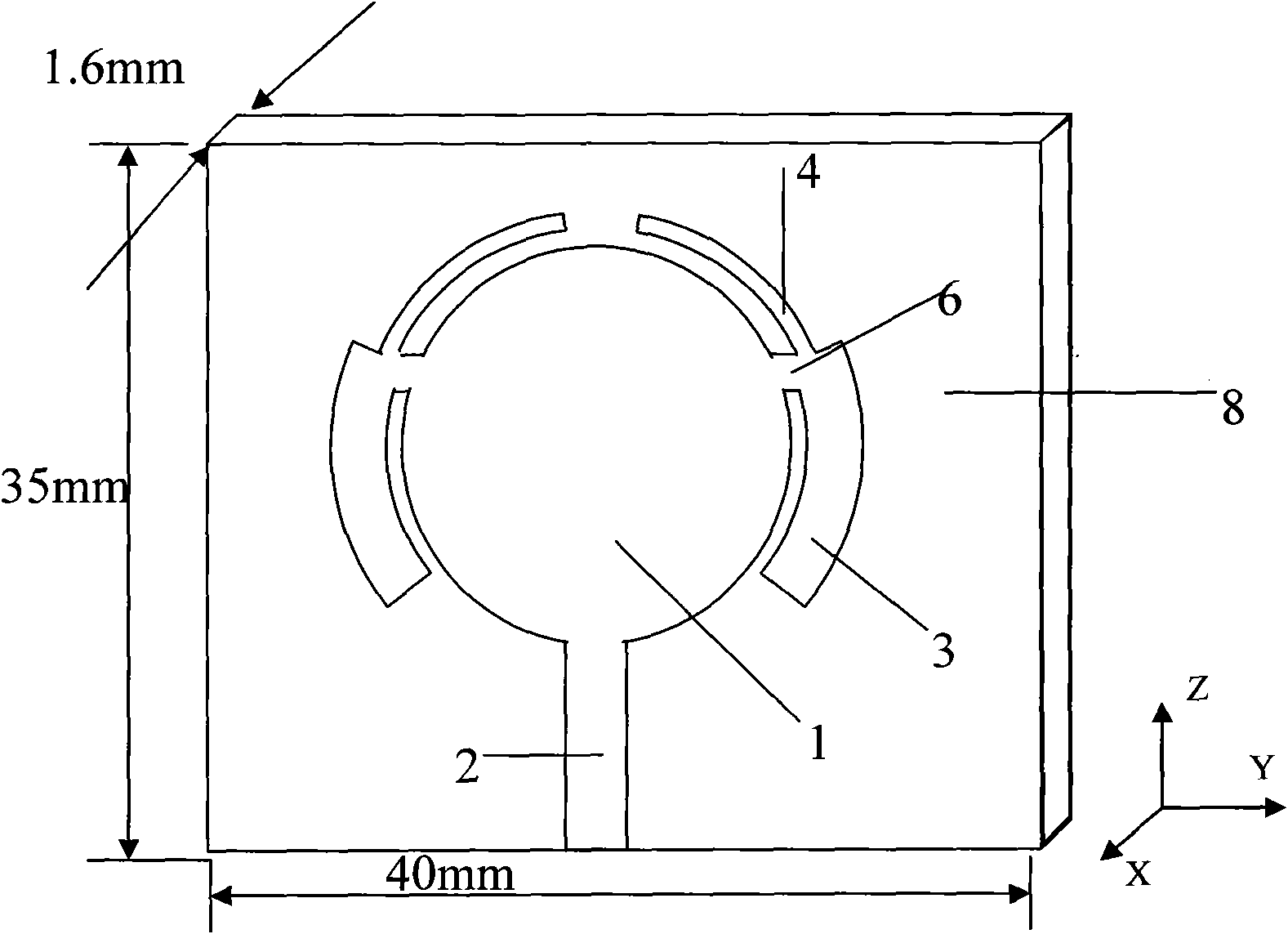 Band-notched UWB antenna with reflection zero