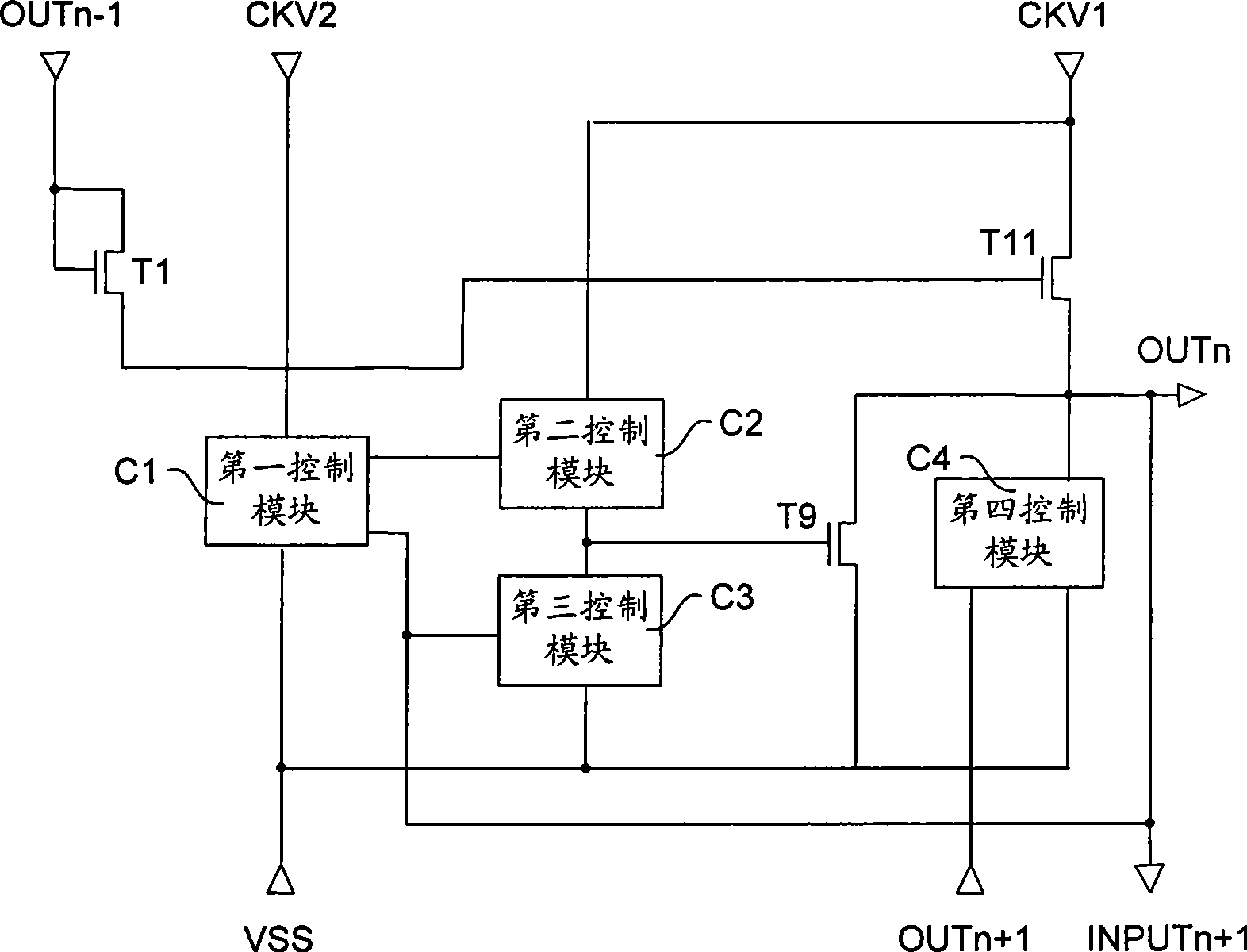 Displacement register and grid drive deivce thereof