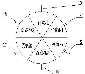 Aerobic-anoxic-anaerobic biochemical reactor and continuous sewage processing method