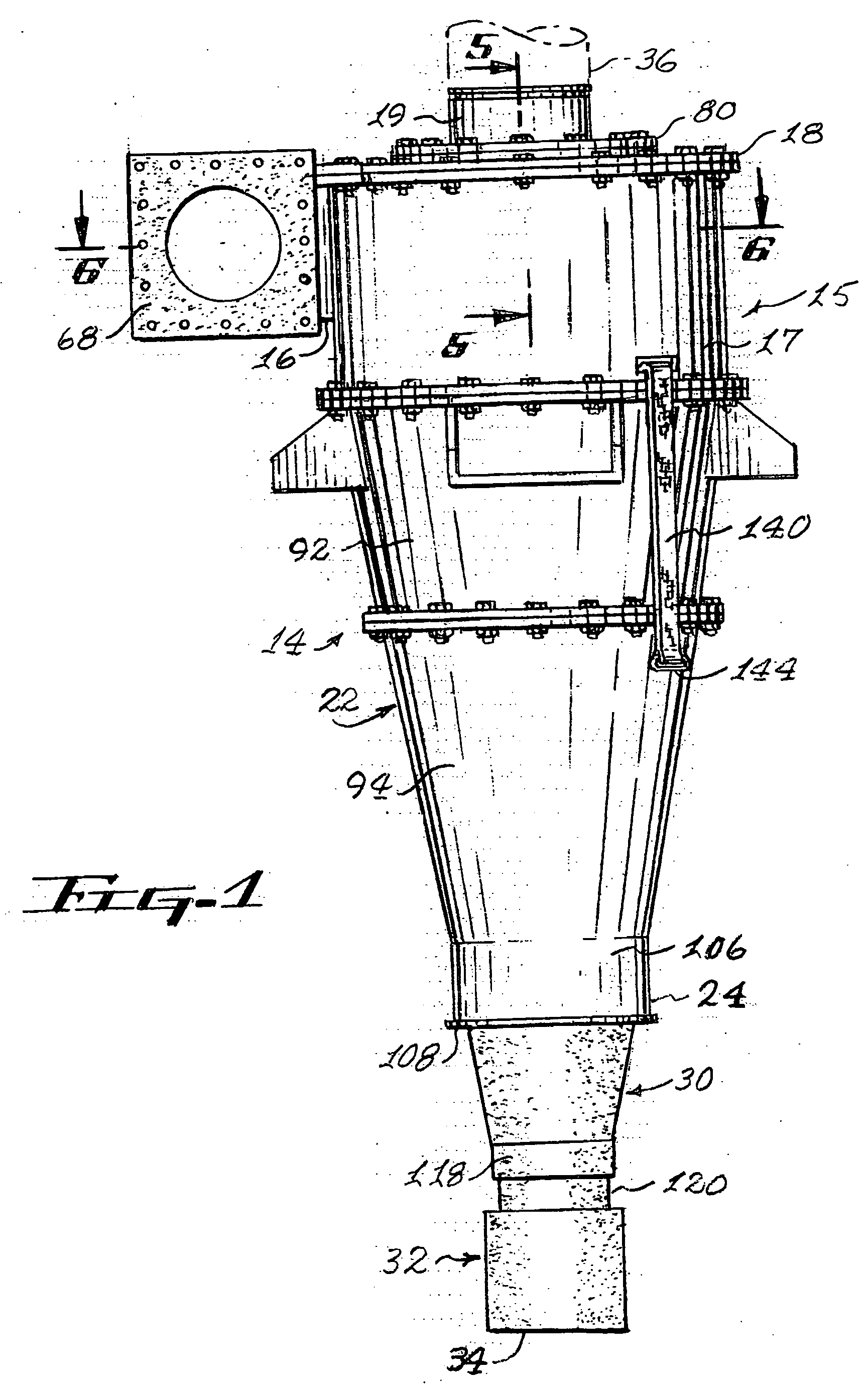 Cyclone with in-situ replaceable liner system and method for accomplishing same