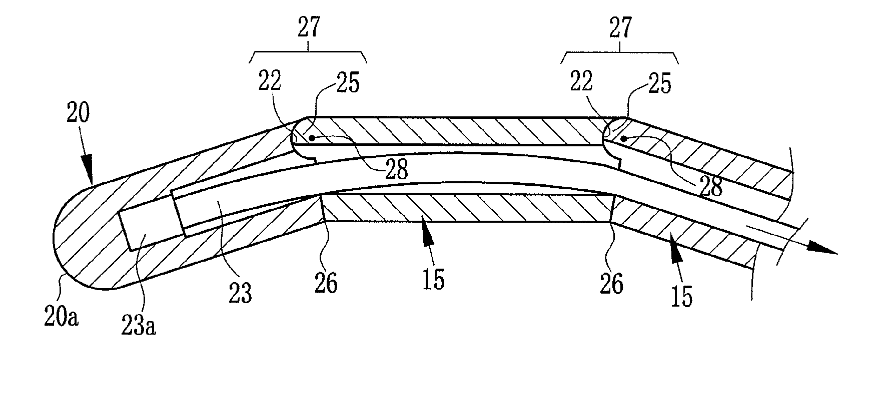 Torque transmission device having control wire