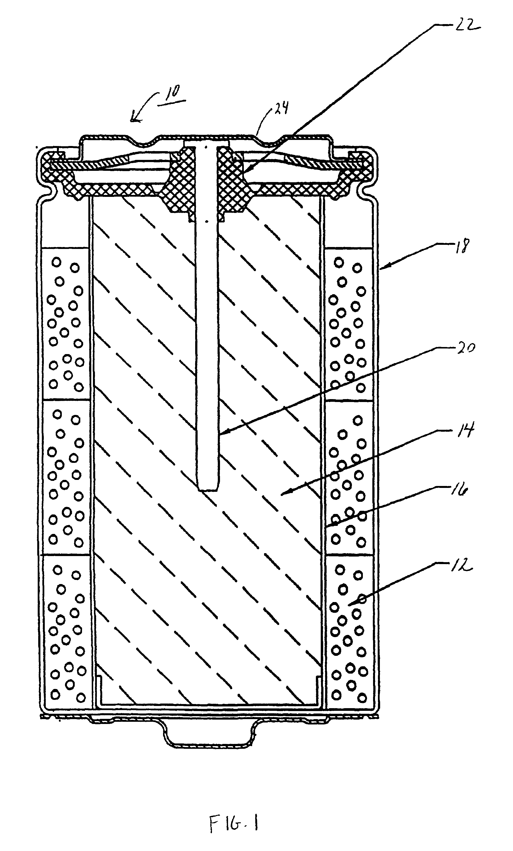 High discharge rate alkaline battery