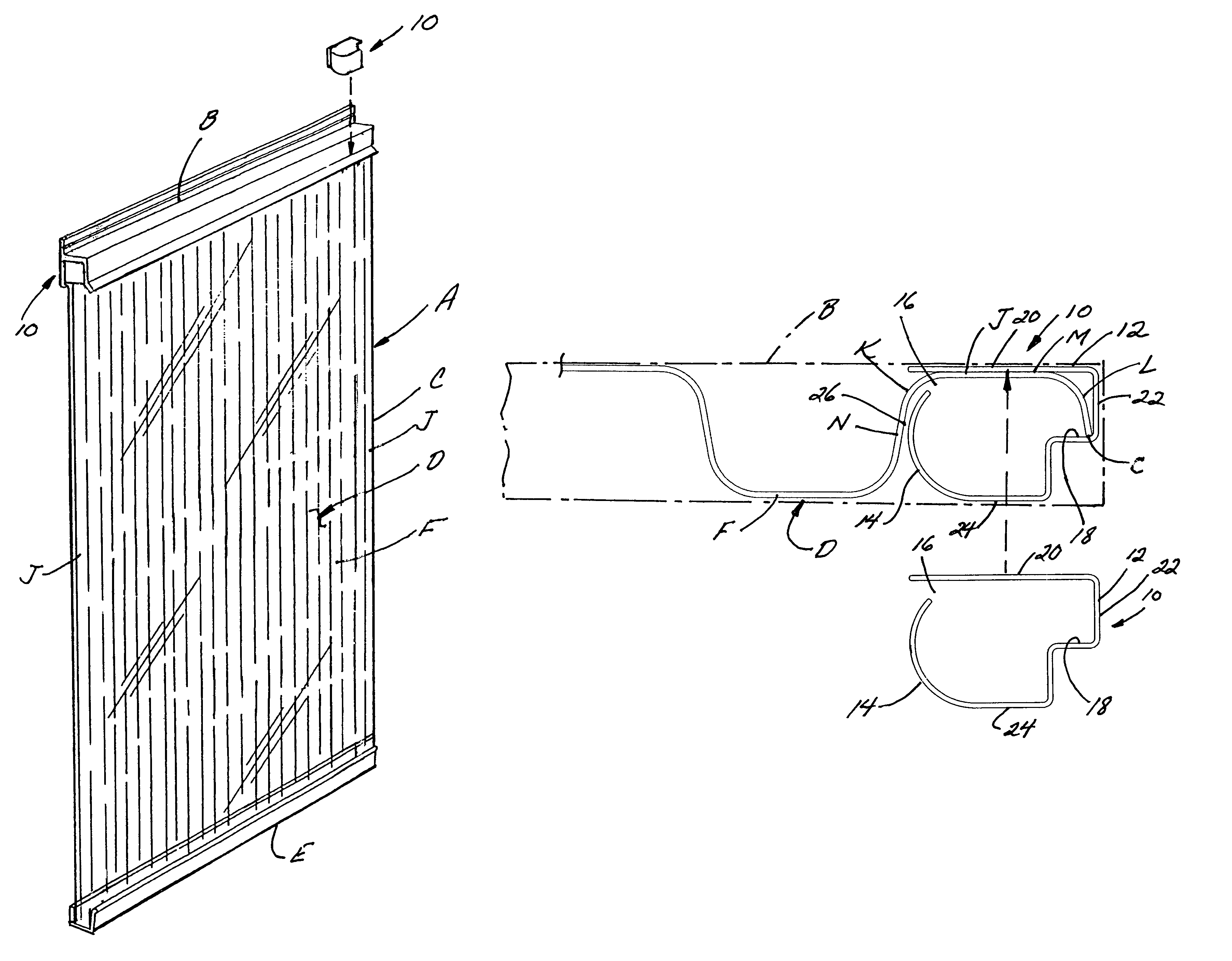 End cap for a corrugated hurricane shutter within an H-header