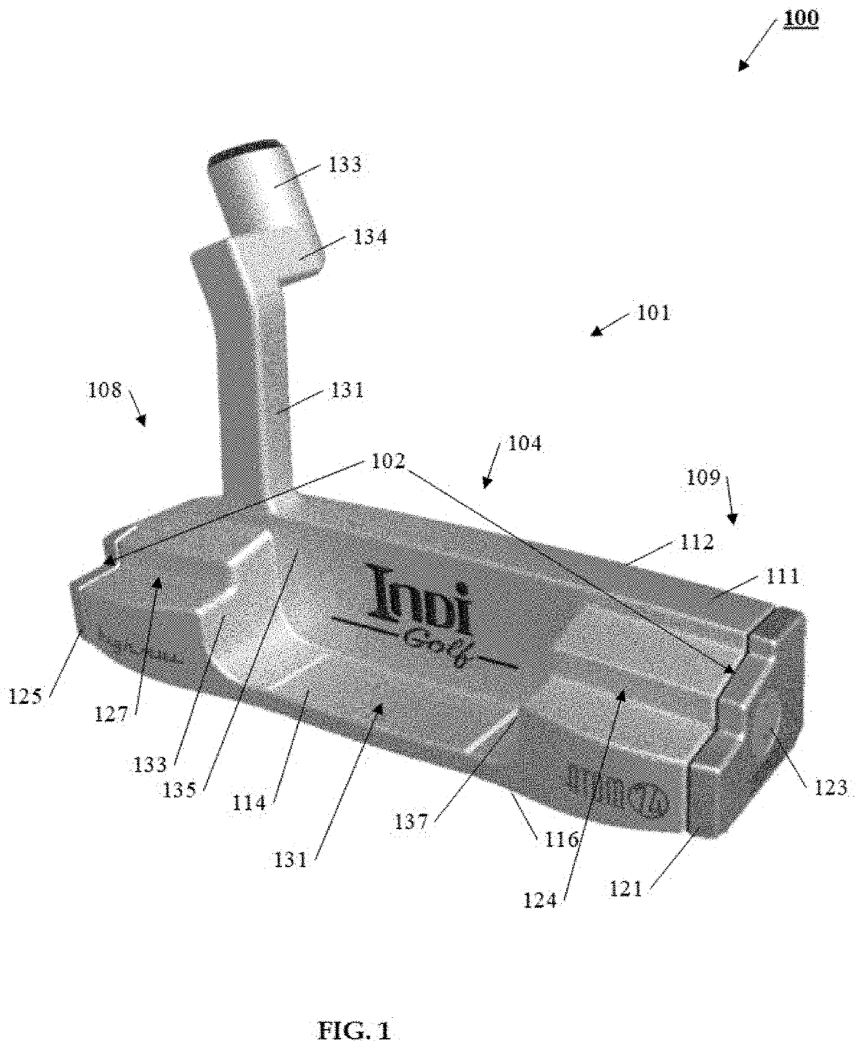 Stable golf putter head with enhanced moment of inertia