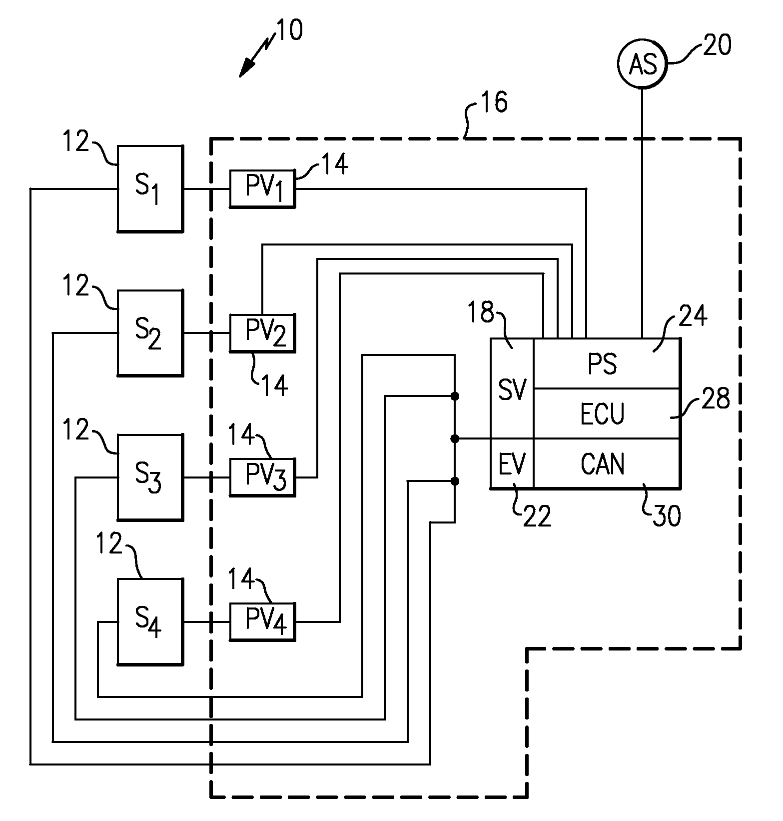 Control unit for suspension using single pressure sensor