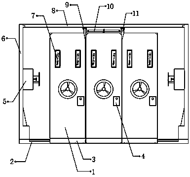 Fingerprint unlocking timing closed type intelligent compact shelf