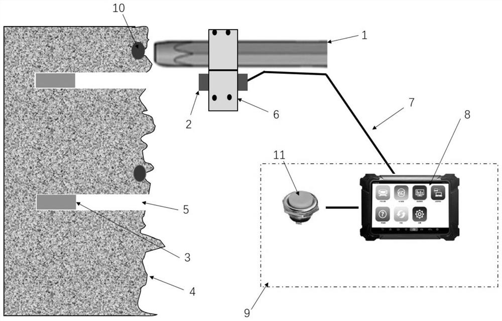 Mine trolley drilling position accuracy checking device and detection method