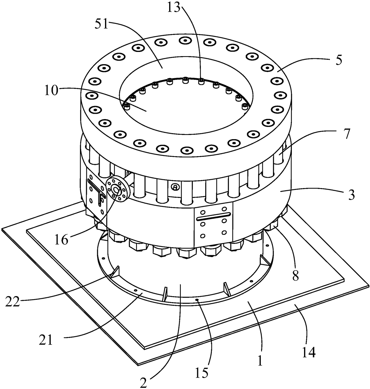 Test bench for disassembly and assembly process of nuclear power reactor coolant pump