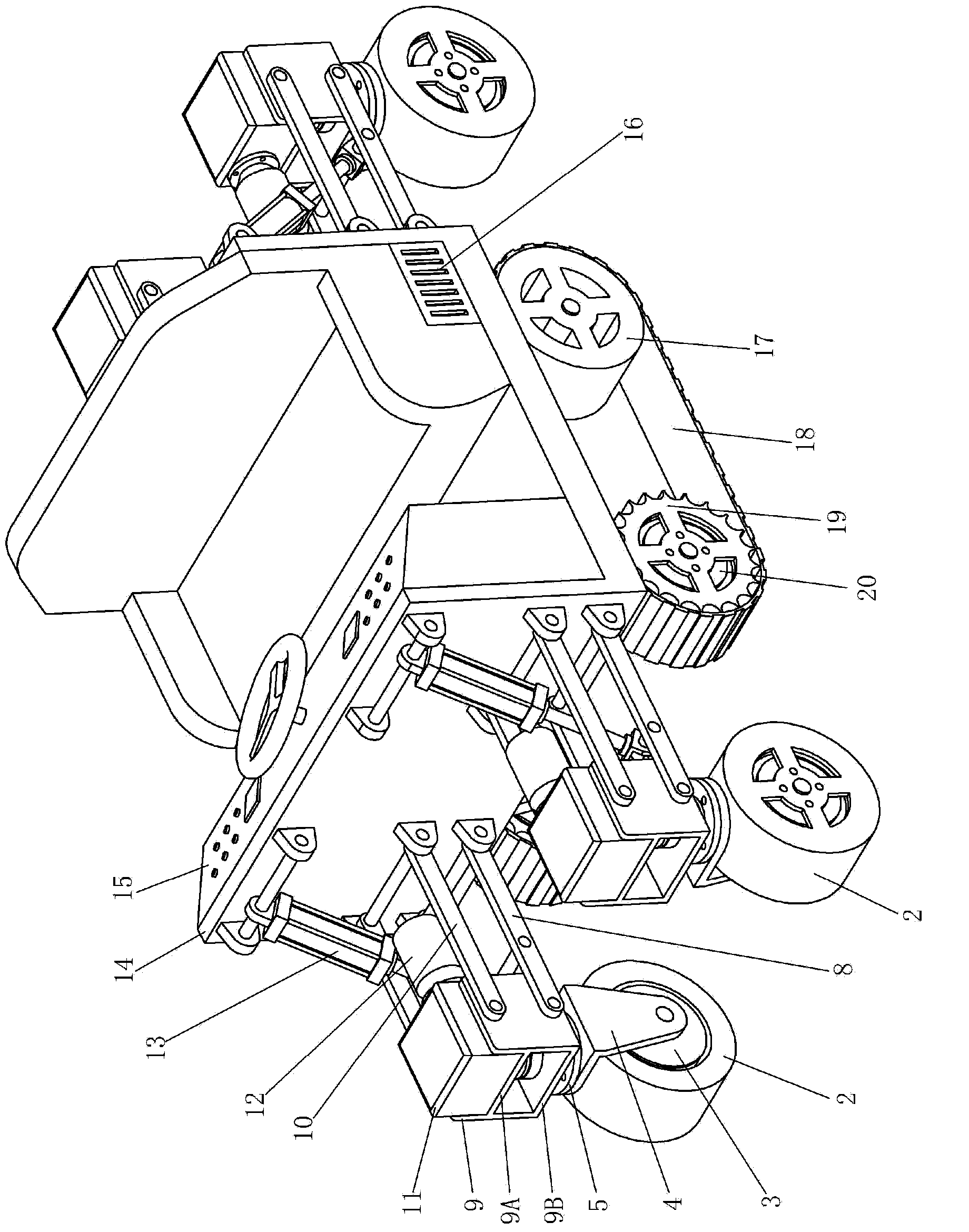 All-dimensional steering obstacle crossing vehicle based on hub motor